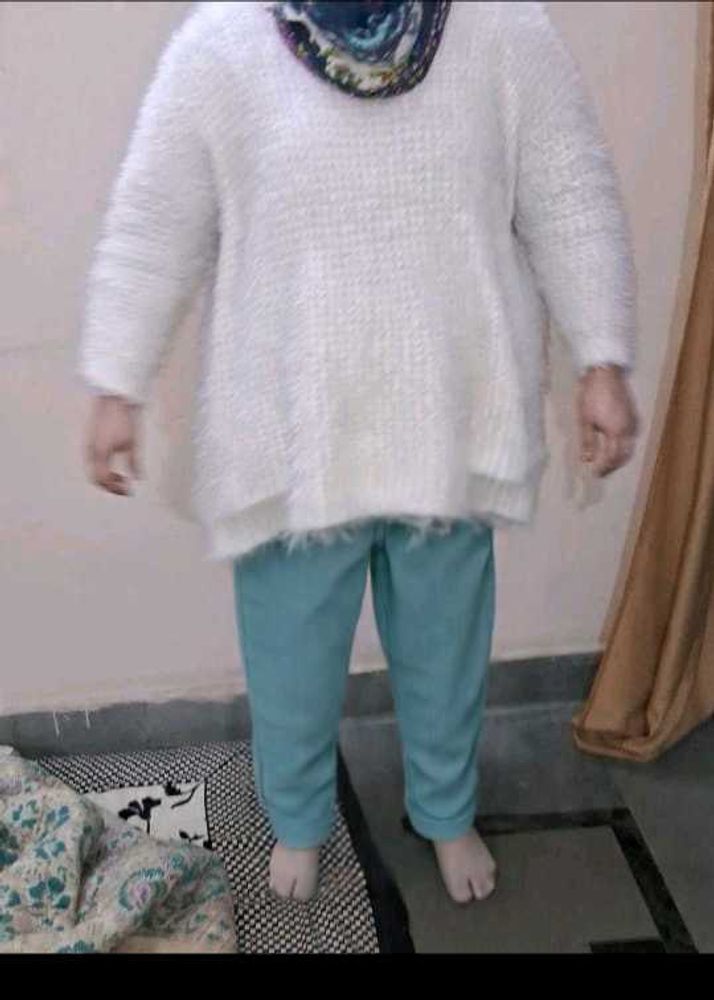 Cozy White Knit Sweater