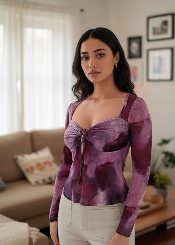 Tie-dye Long Sleeve Top