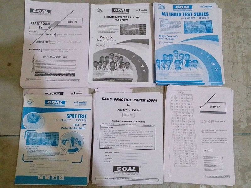 Goal Institute Neet Test Papers with Solutions