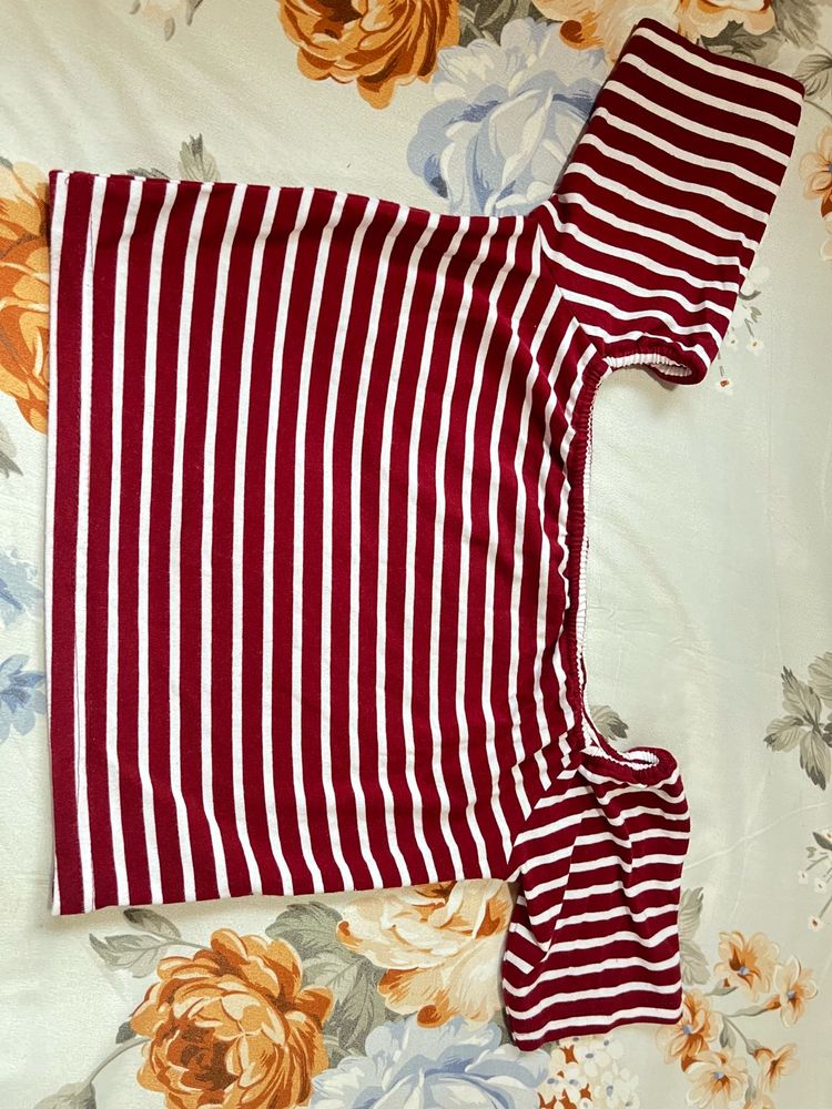 Trending Red Stripped Top