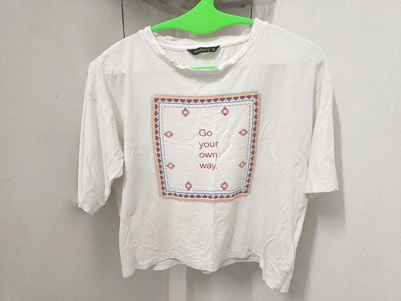 White Graphic Tshirt - Go Your Own Way