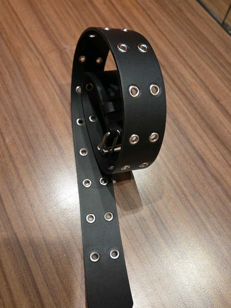Black Grommet Eyelet Belt H&amp;M 30&#34;