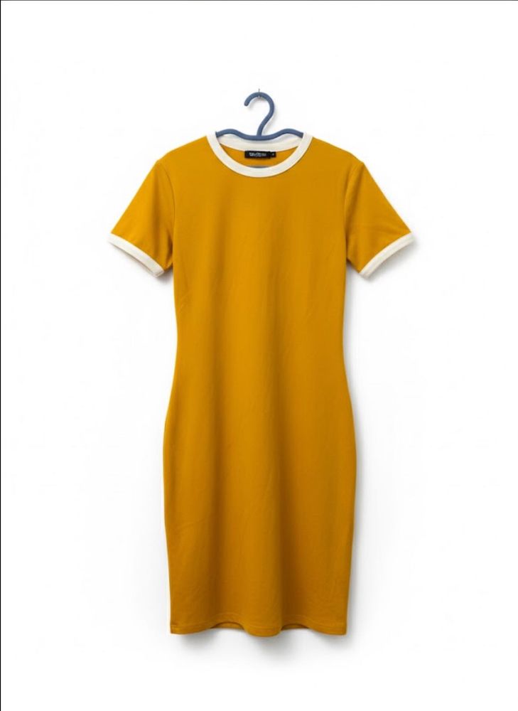Yellow Ringer Bodycon Dress Size: L