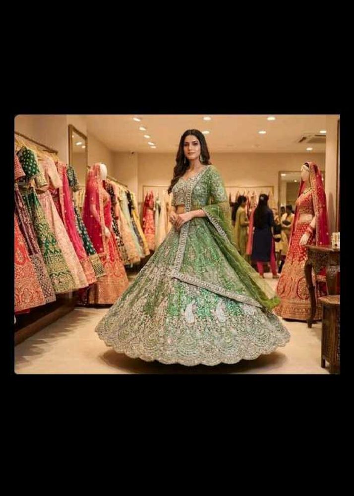 Gorgeous Green Bridal Lehenga