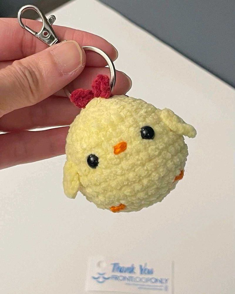 Crochet Chicken Keychain