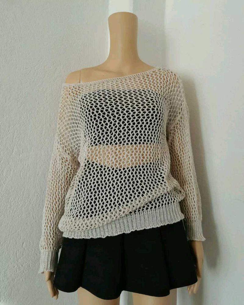 Mesh Sweater / Cover Up Top