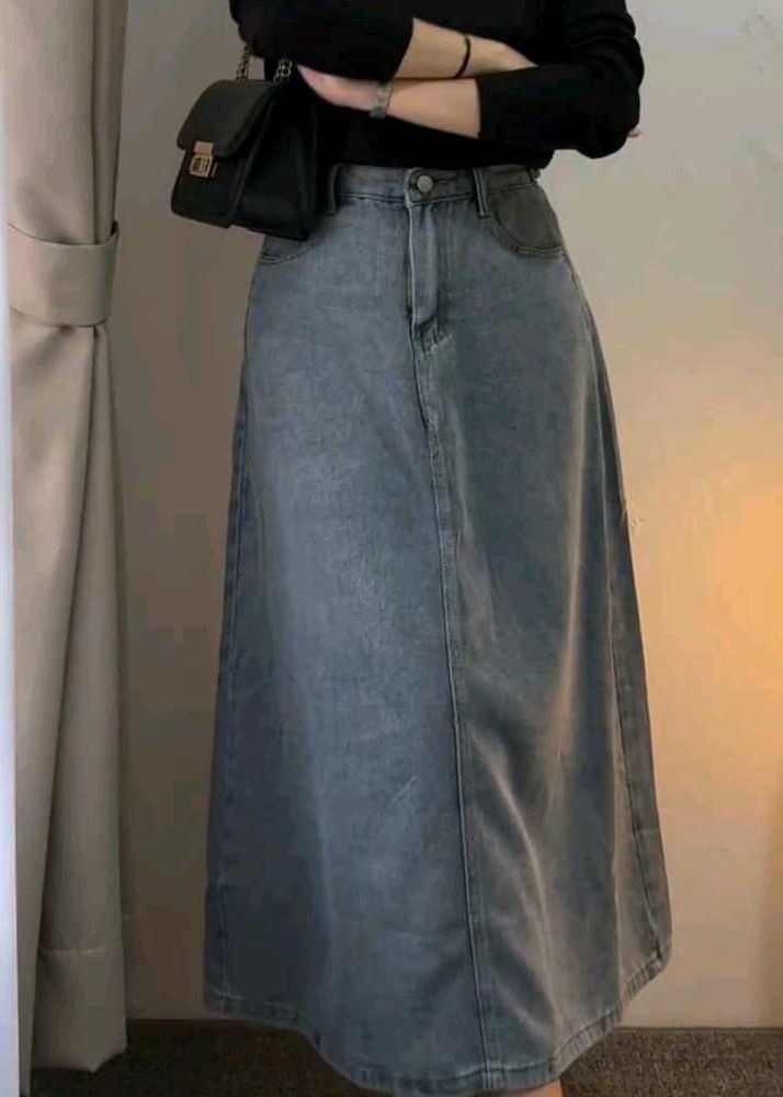 Long Denim Skirt