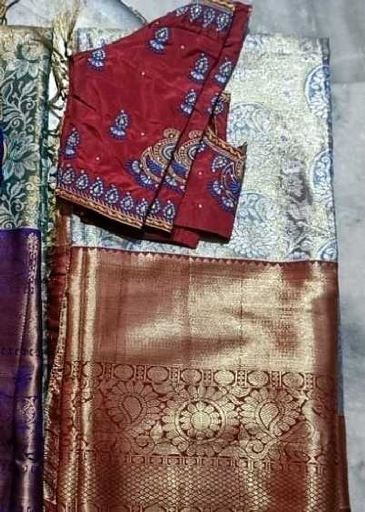 Silk Saree with Embroidered Blouse