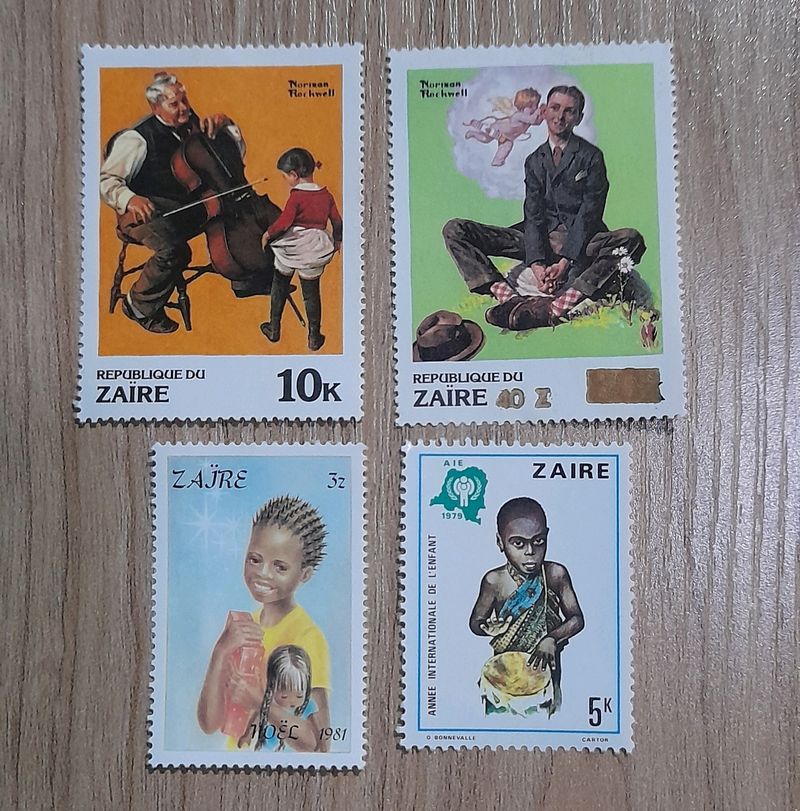 Set Of 4 Zaire Stamps