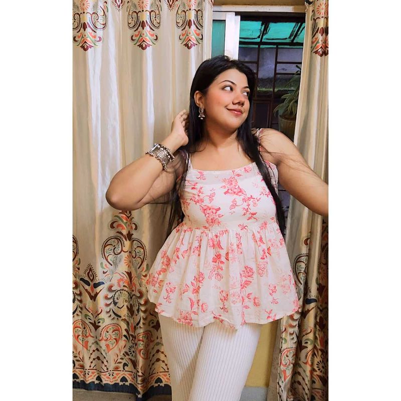 Floral Peplum Tank Top