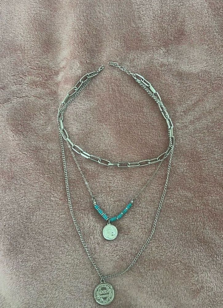 Antitarnish Layered Silver Chain Necklace