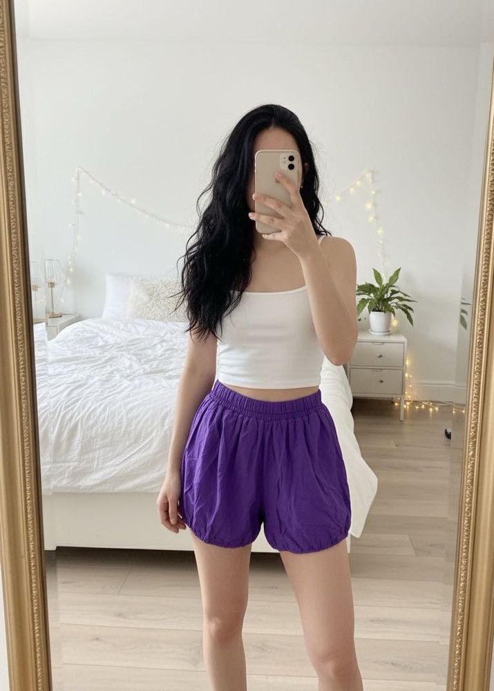 Purple Casual gym Shorts