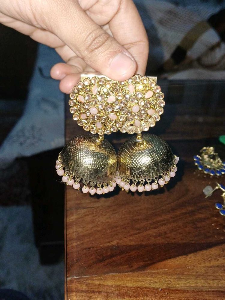 Golden Jhumka Earrings