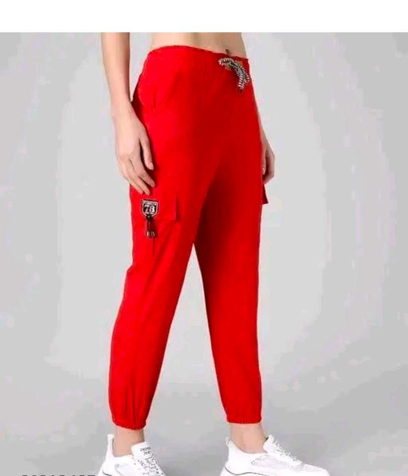 Red Cargo Joggers
