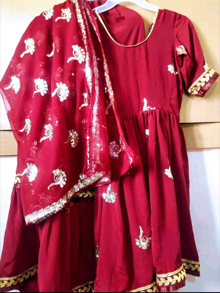 Beautiful Round Kurti With Lehenga Style Dress 💞