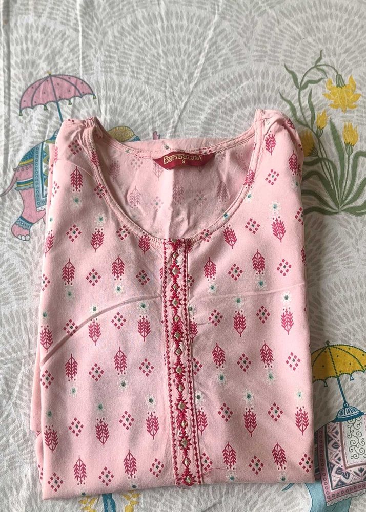 Printed Pink Kurta