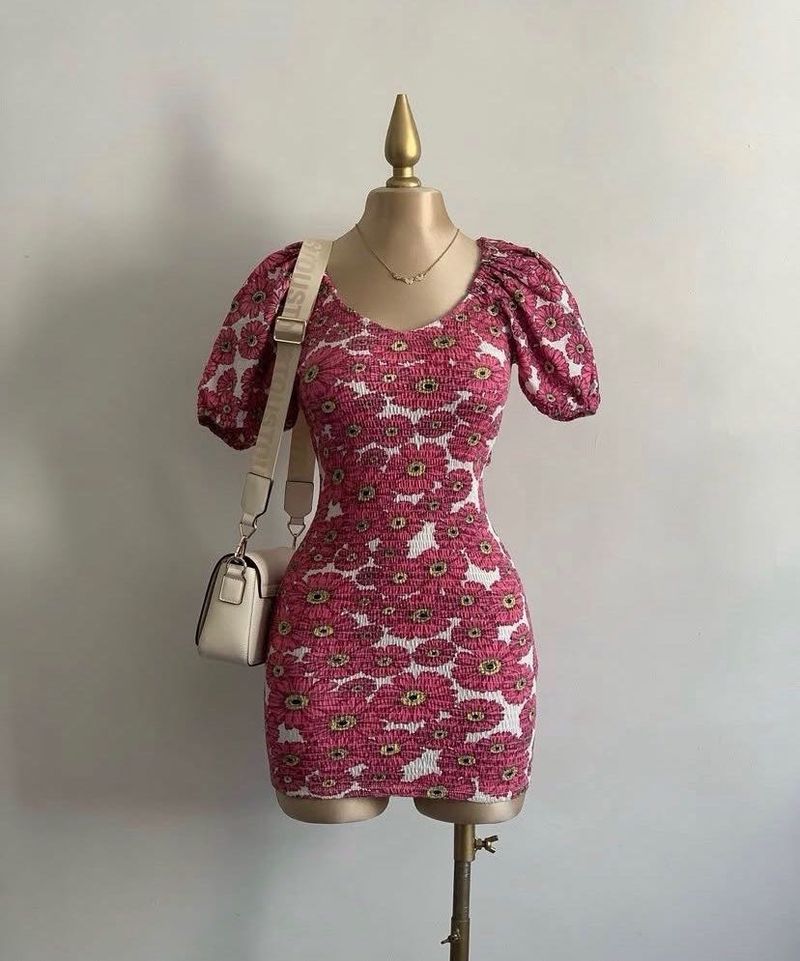 Zara Puff Ballloon Sleeves Floral Print Stretchy S