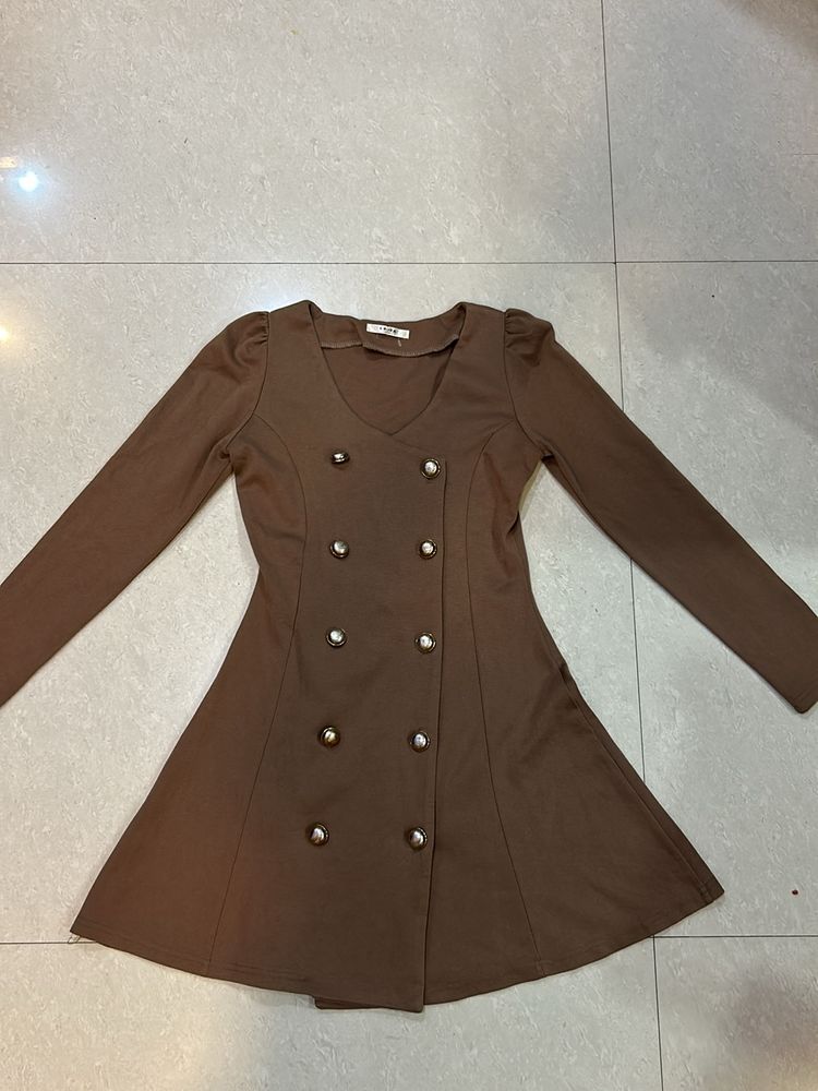 Brown Korean Style Birthday Dress