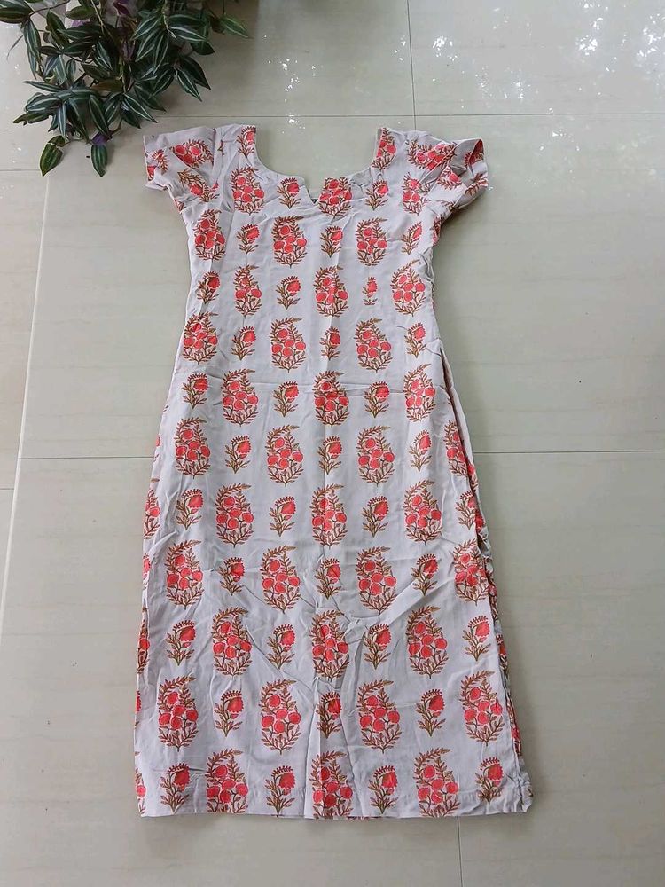 Floral Print A Line Frock