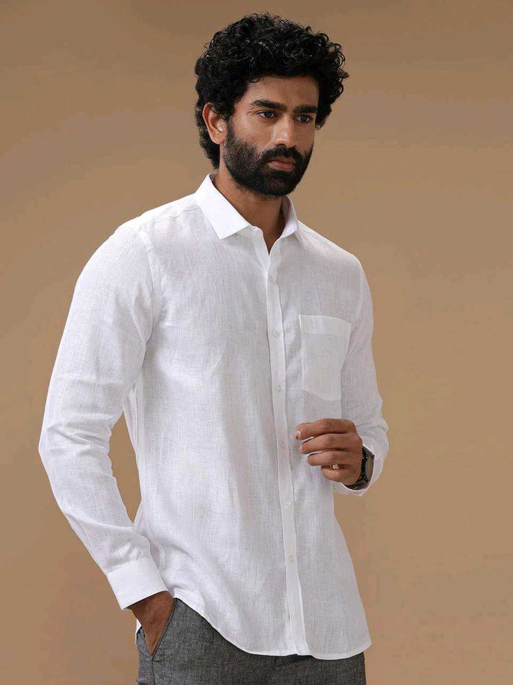 Men's White Long Sleeve Shirt