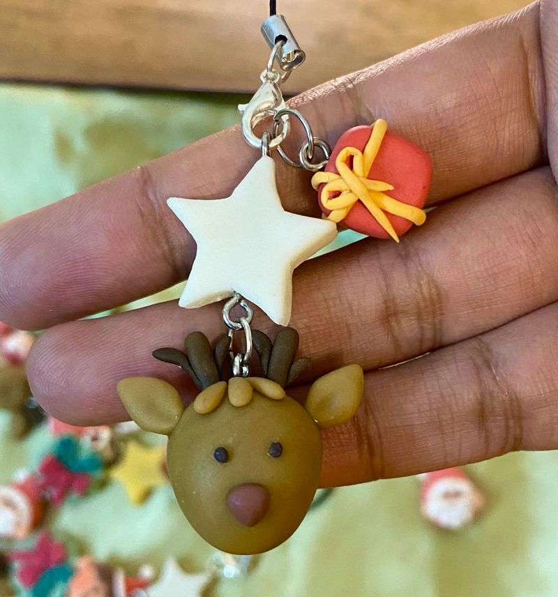 Reindeer With A Gift Charm