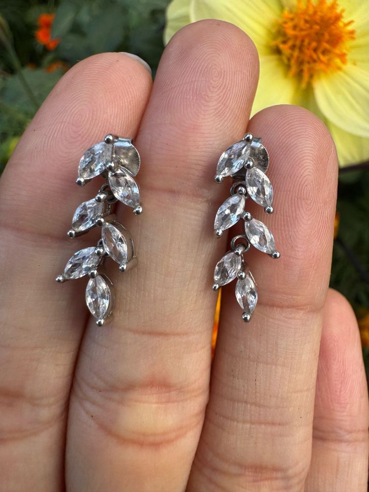 925 sterling silver Leaf Drop Earrings