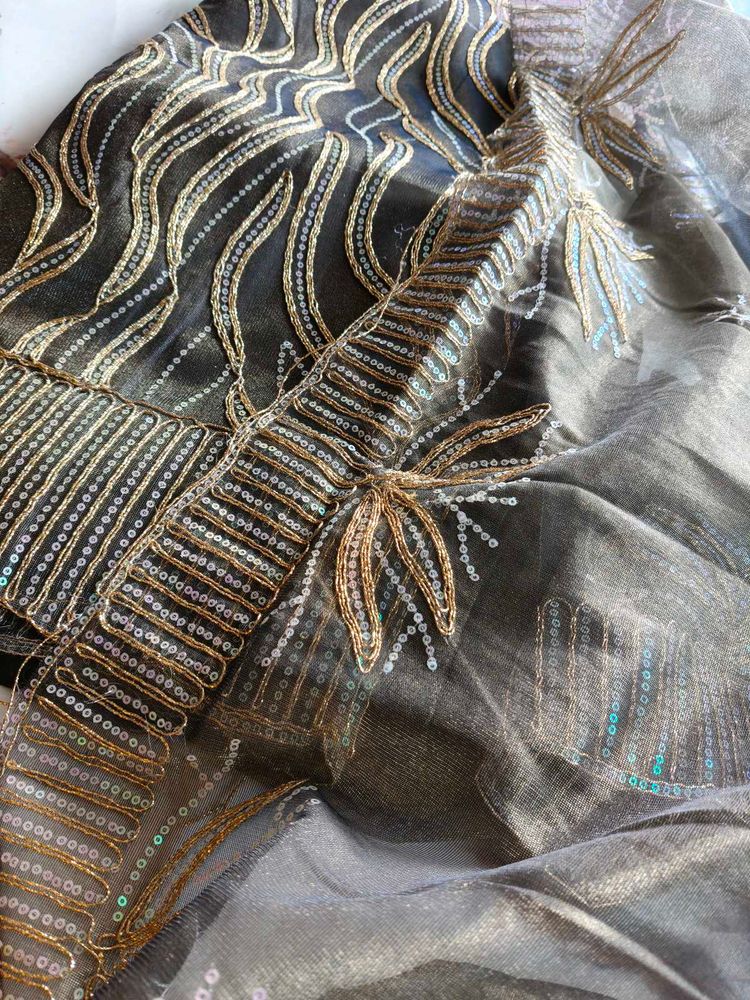 Elegant Embellished party wear unstitched suit