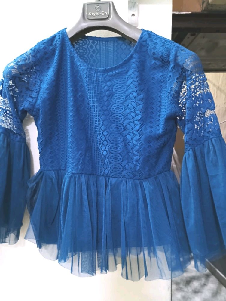 Cinched Bluse Fril Top