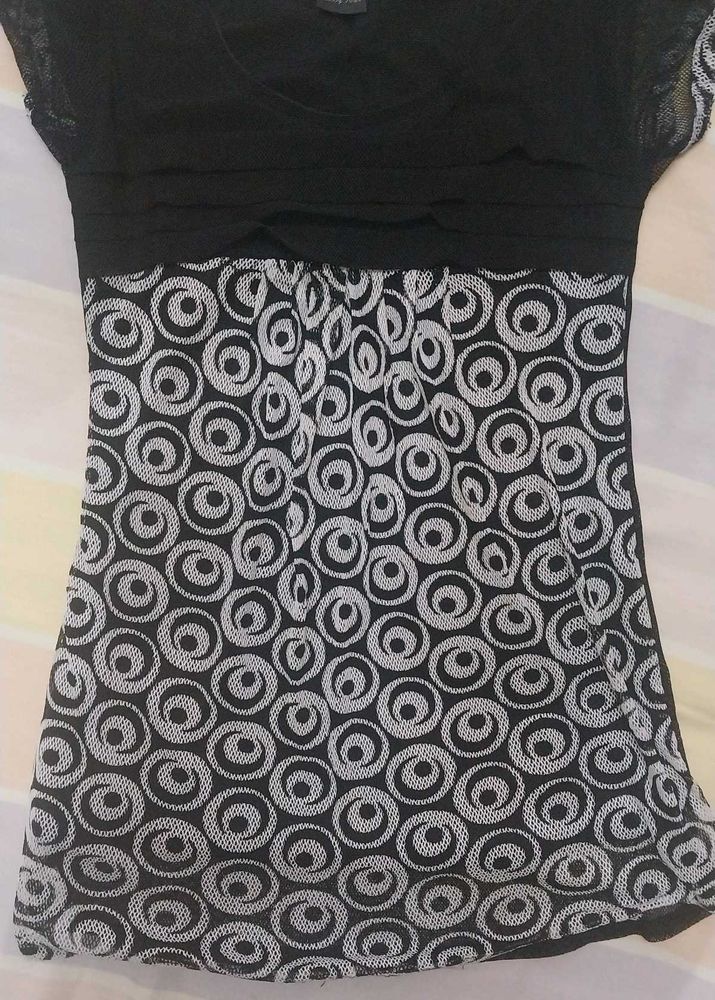 Black &amp; White Print Dress