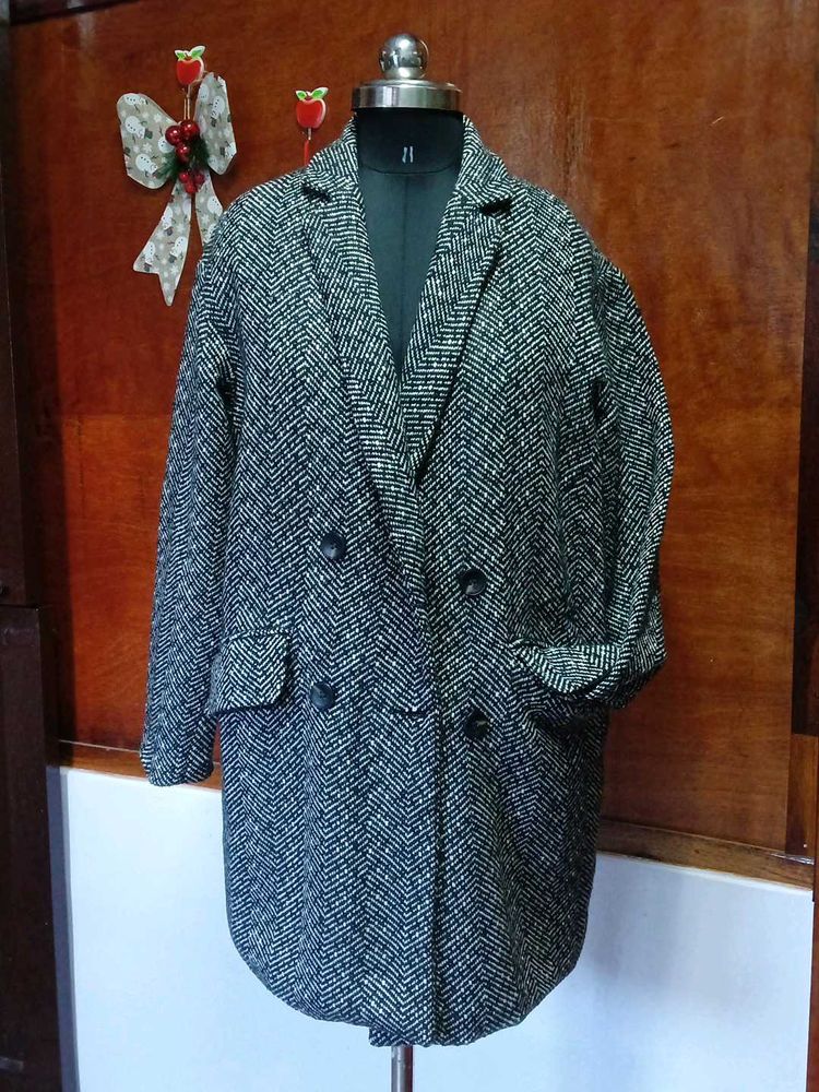 Elegant Herringbone Overcoat
