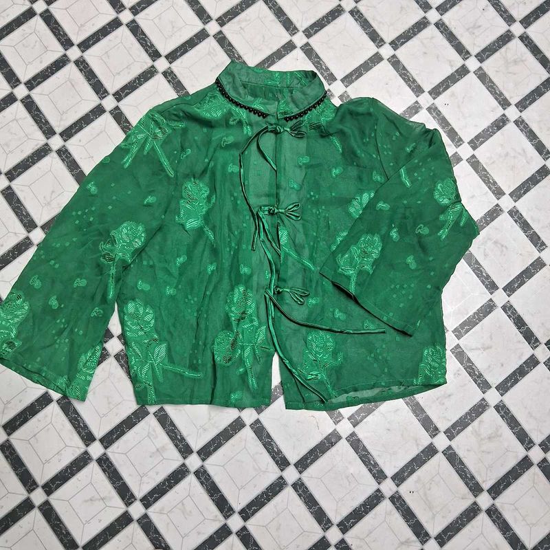 Green Floral Jacket
