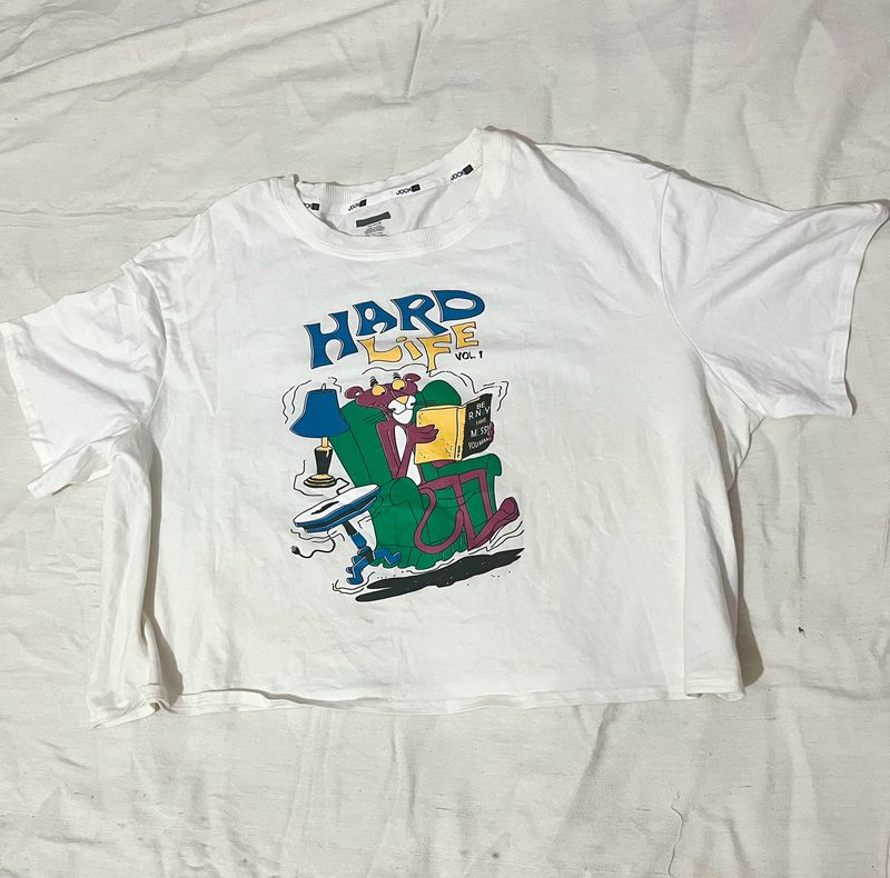 Oversized White Printed T-Shirt