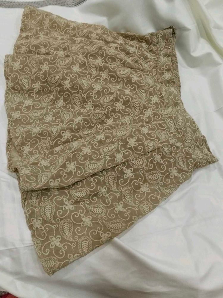 Bright Skater Skirt Chikankari Embroidery