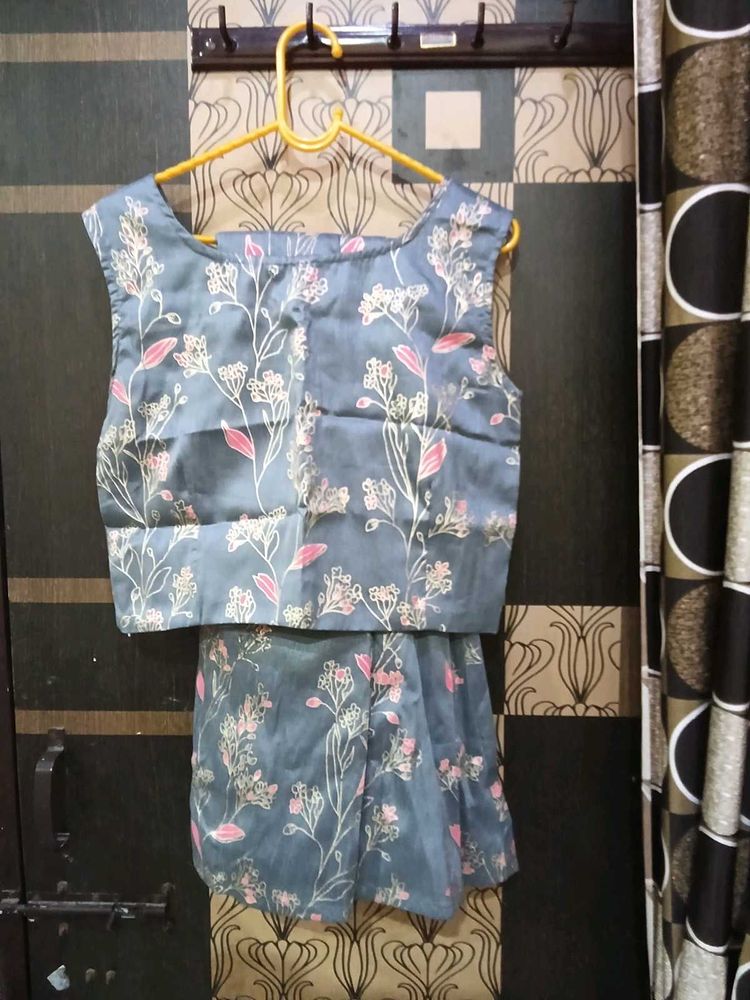 floral print choli with lehnga