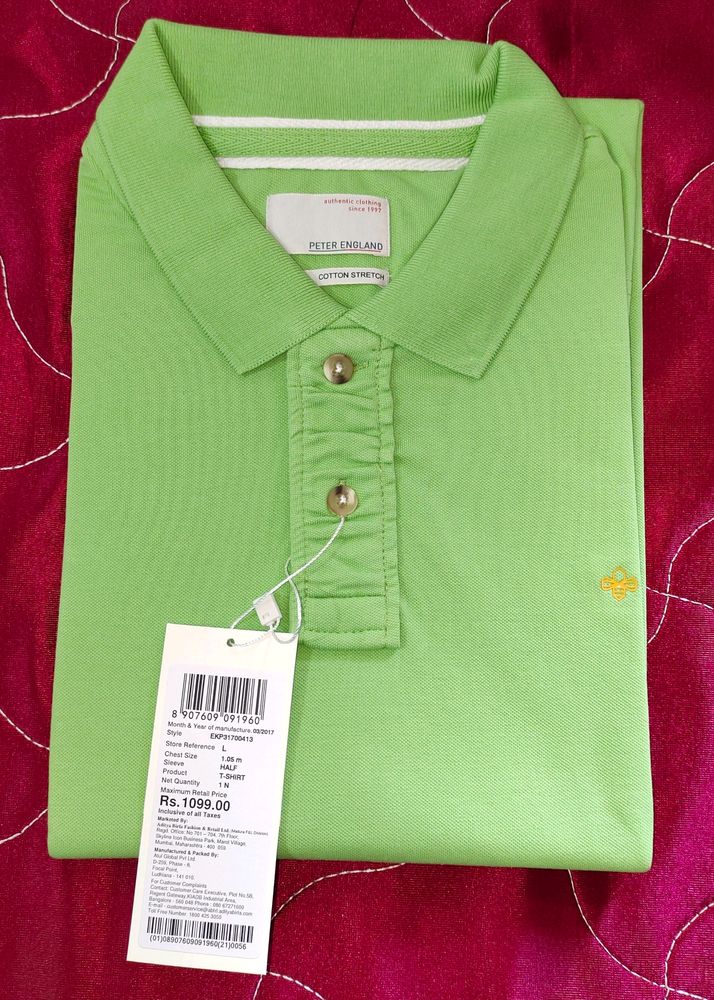 Original Peter England Men Tshirt Green