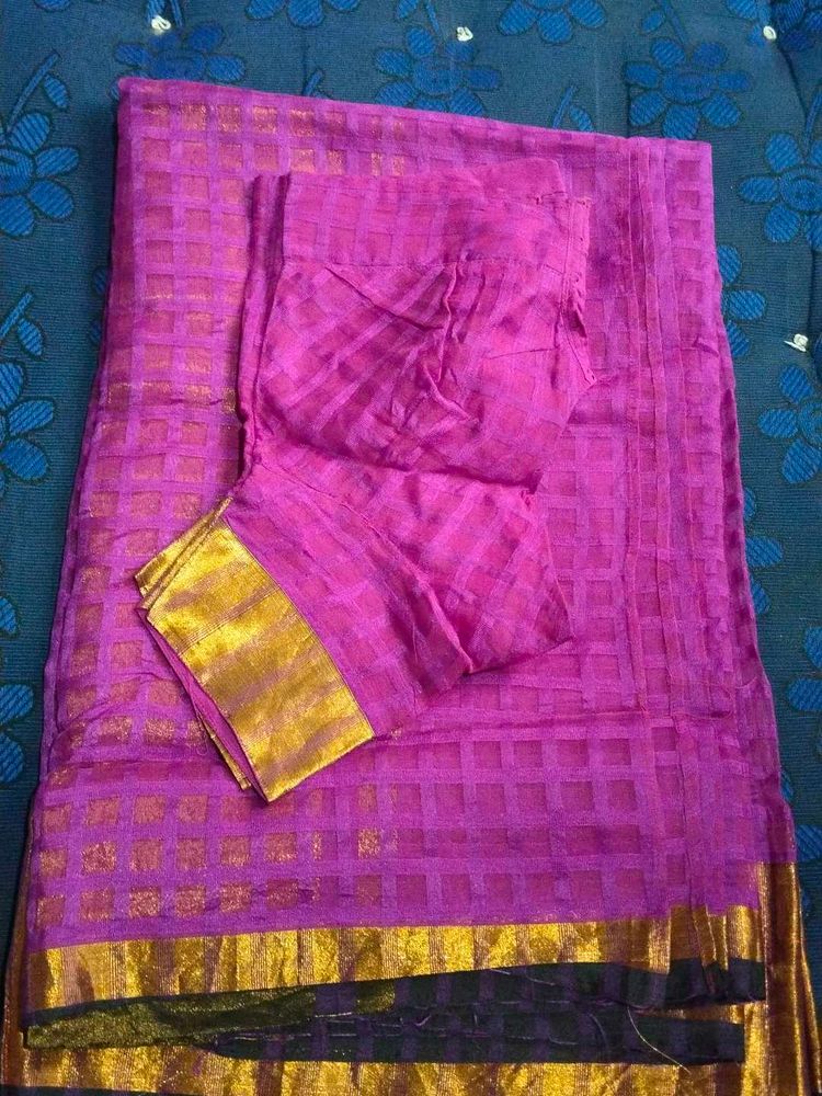 Pink &amp; Gold Saree