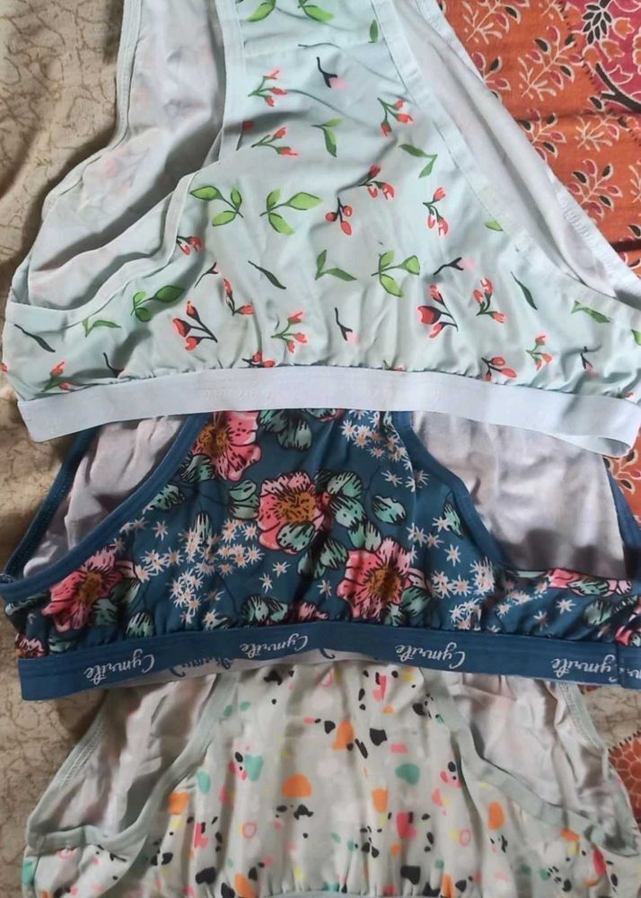 Floral Print Bralette Set - Size Small
