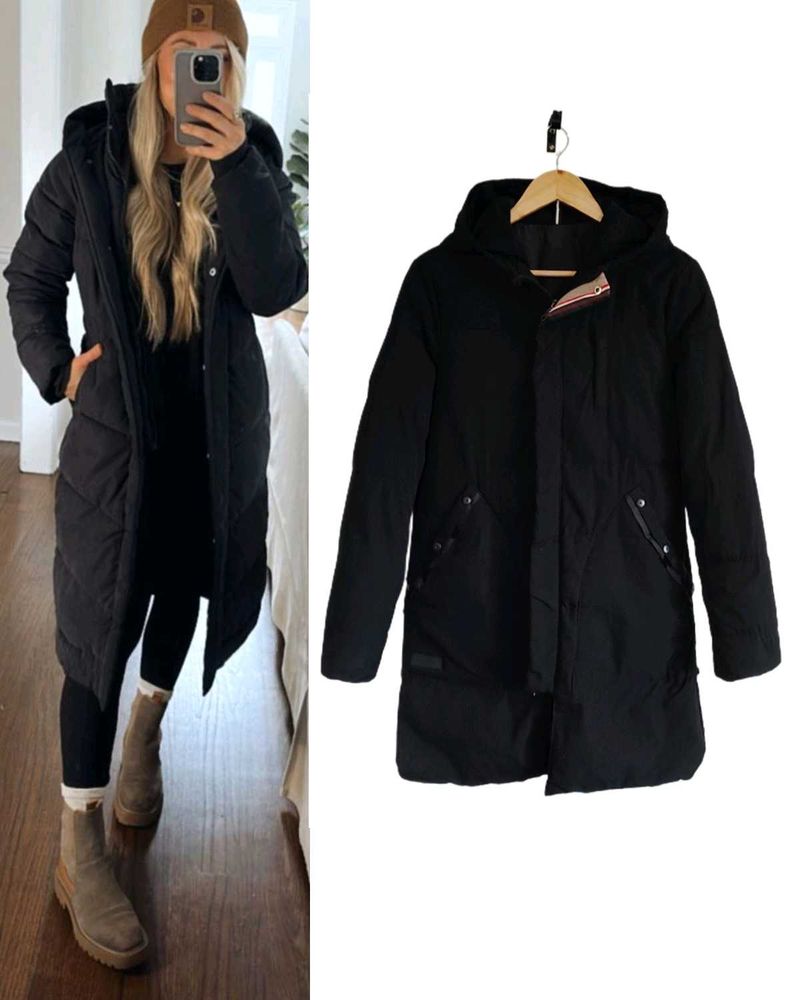 Black Down  Parka Coat