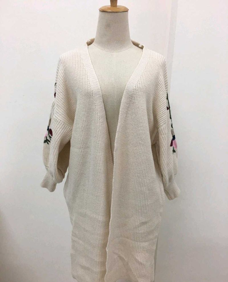 Floral Embroidered Cardigan
