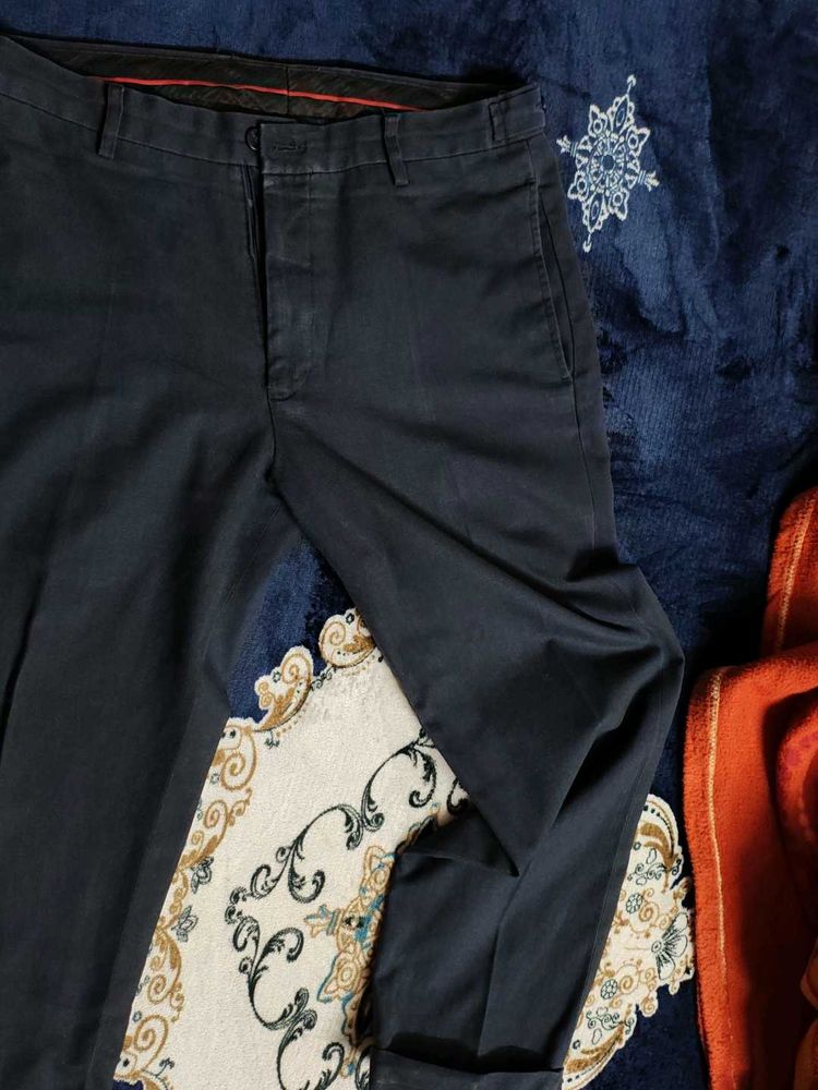 Men's Navy Blue Straight Fit Pants