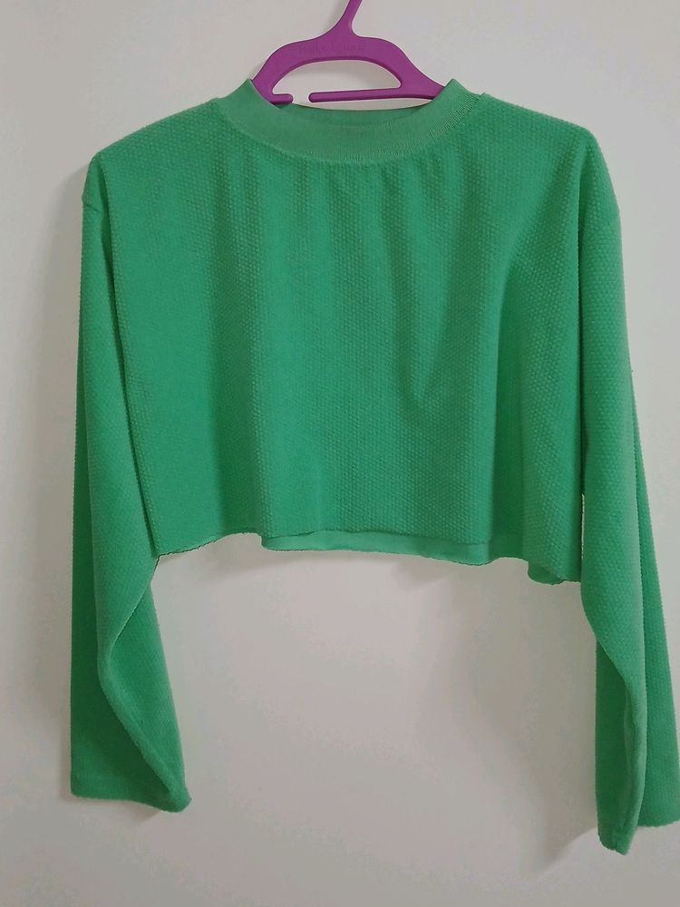 Crop Sweatshirt Green
