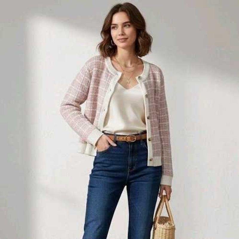 Elegant Plaid Cardigan💗