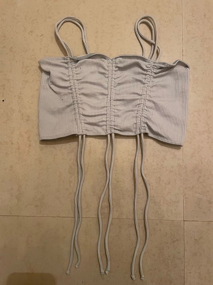 Ribbed Drawstring Tank