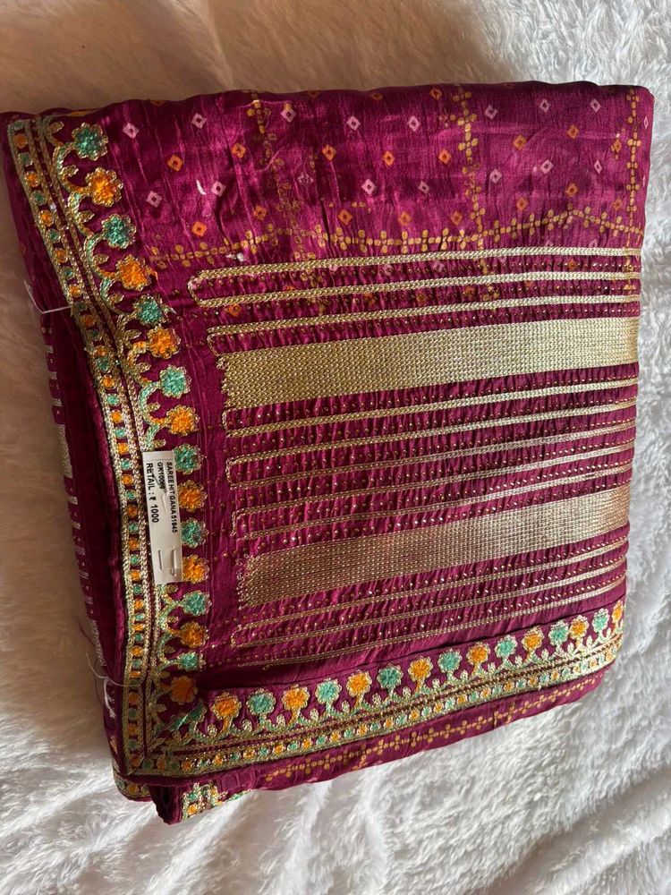 Elegant Maroon Saree heavy design