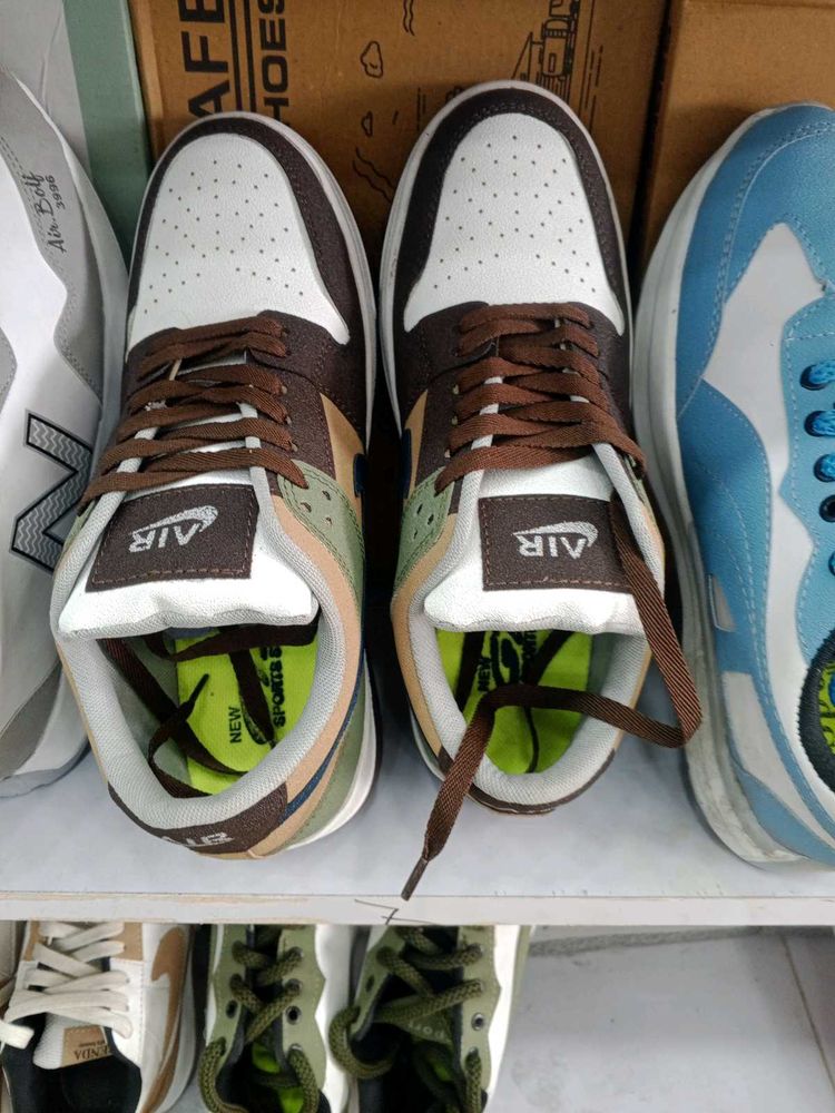 Stylish Brown &amp; White Sneakers