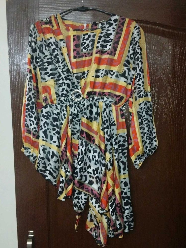 Printed Assymytrical Top