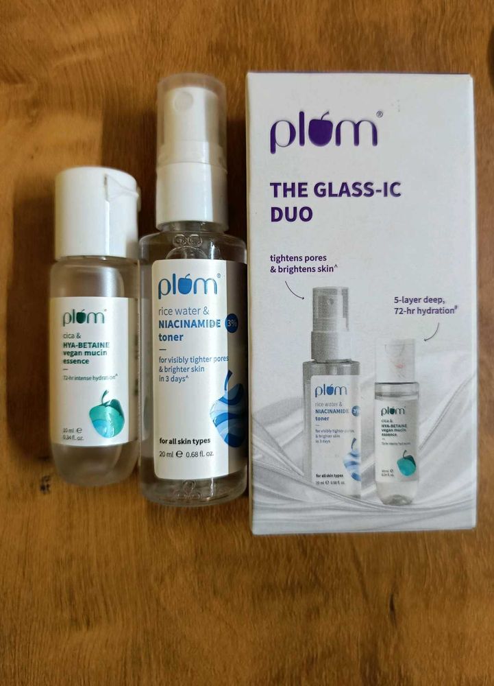 Pack Of 2 💕 Plum Glass-ic Duo: Toner &amp; Essence