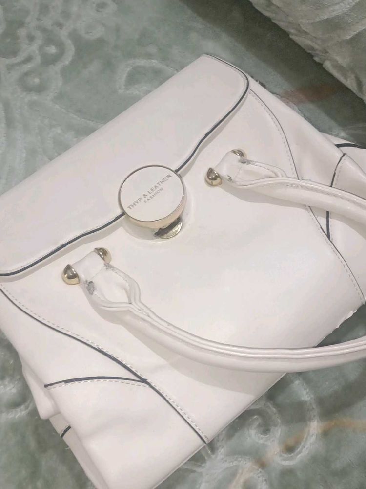 Thyp Leather White Handbag