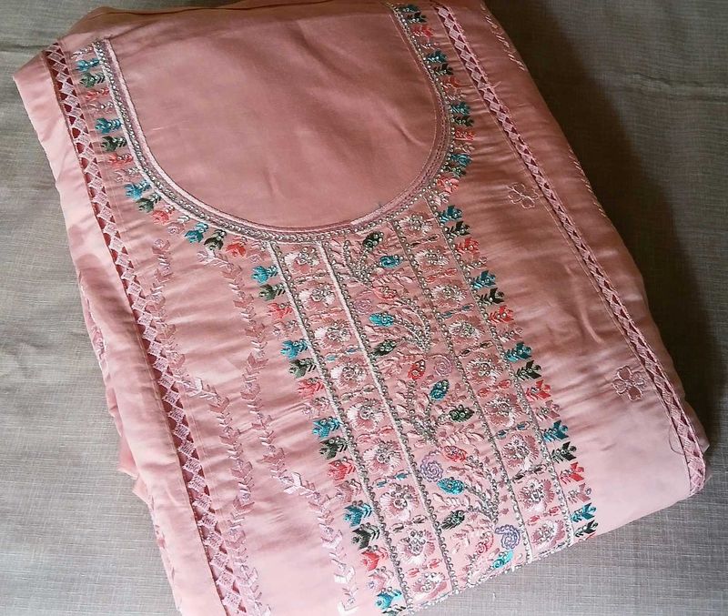 Cotton Pink Unstitched Suit 🎀