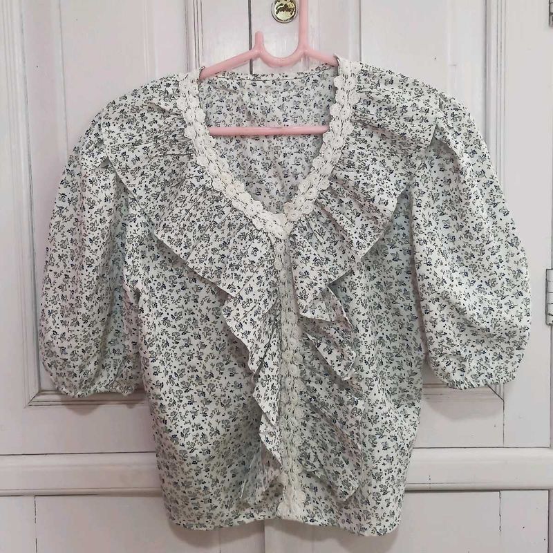 Floral Ruffle Blouse
